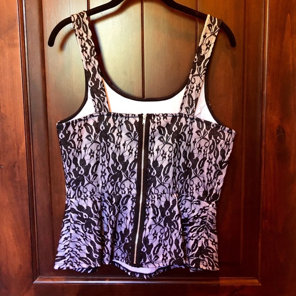 Express Peplum Lace Tank - Picture 2 of 2